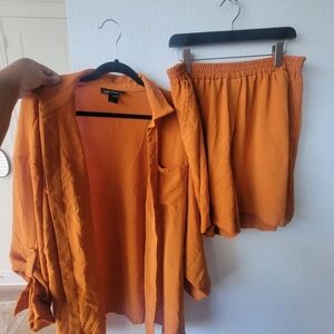 Ashley Stewart Rich Orange Two Piece Set